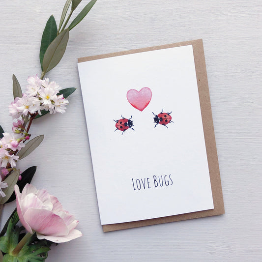 Love Bugs Watercolour Greetings Card