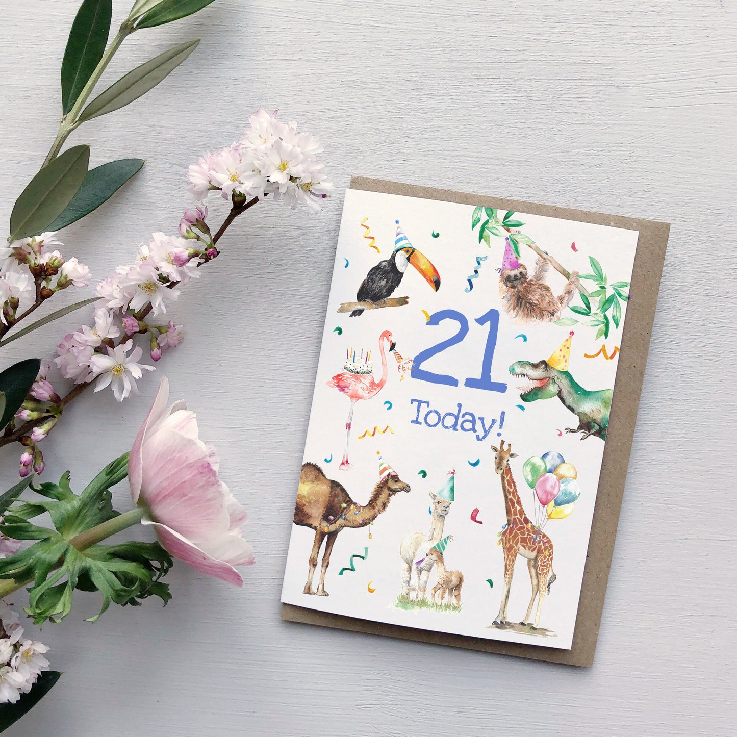Personalised Party Animals Birthday Card