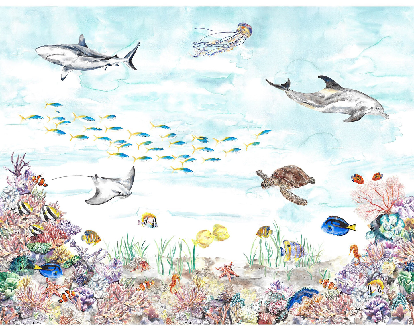 Coral Reef Underwater Mural Wallpaper