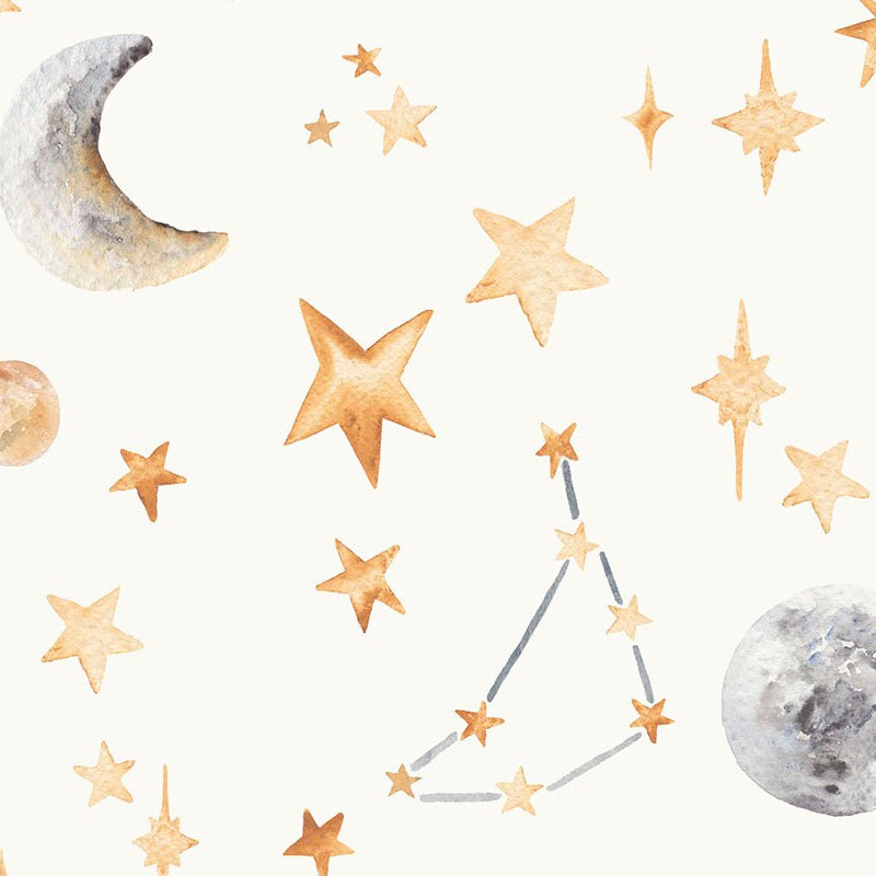 Stars Children's Wallpaper, Available in 4 colourways, Created from hand painted watercolour artwork, nursery wall decor
