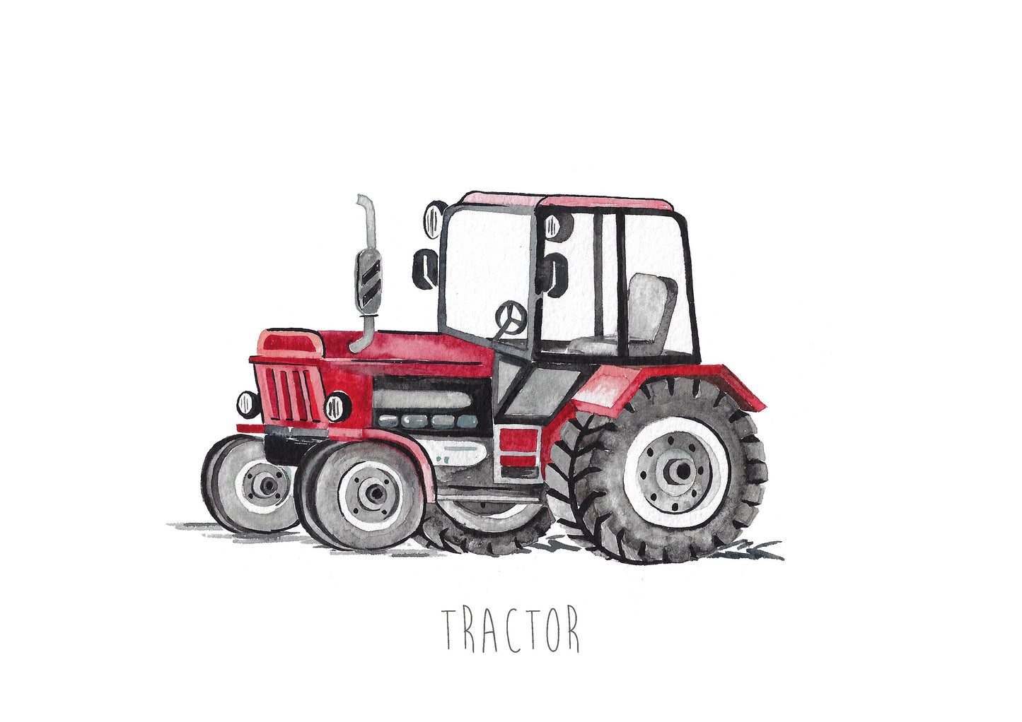 Personalised Red Tractor Transport Print