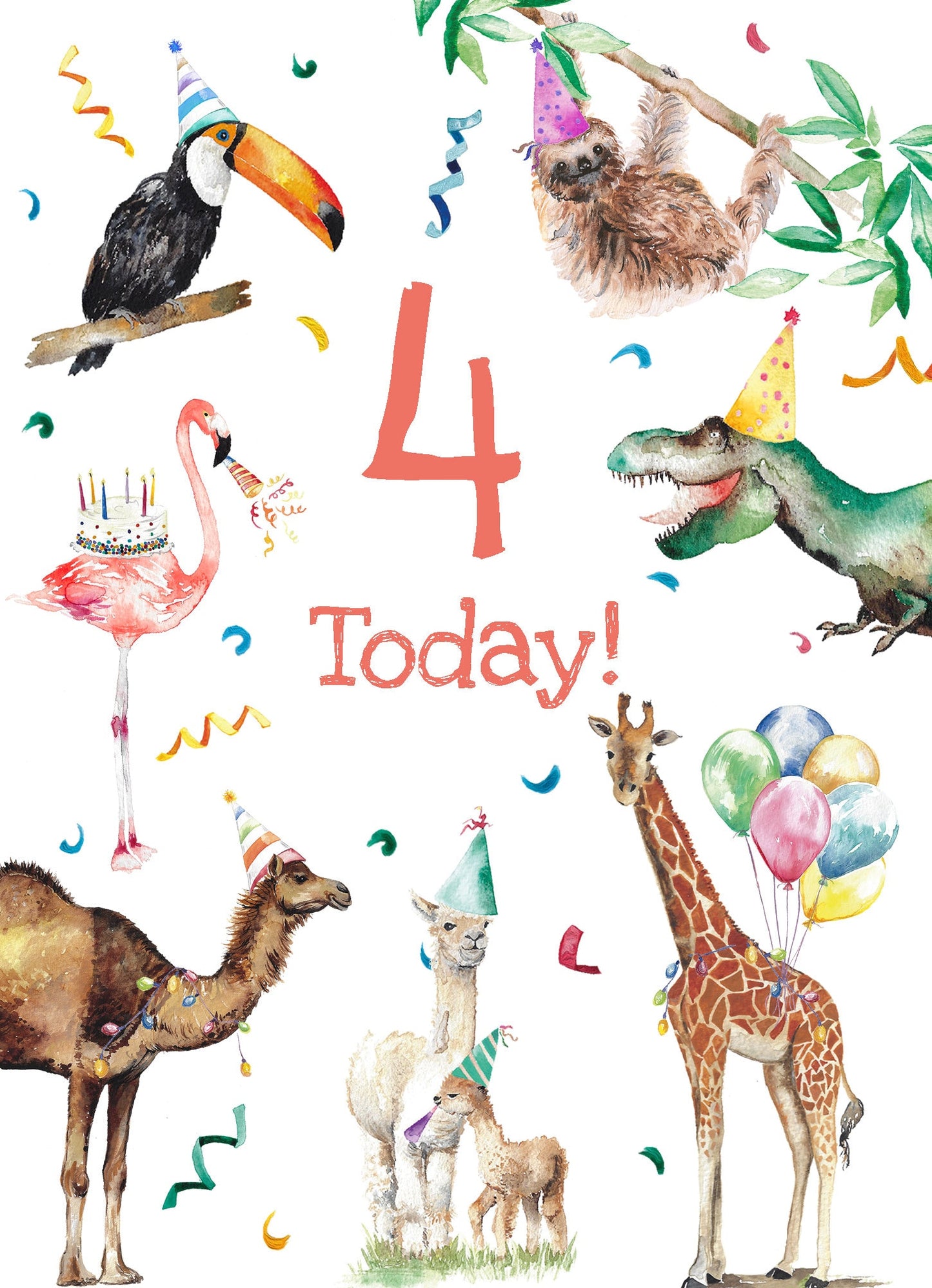 Personalised Party Animals Birthday Card