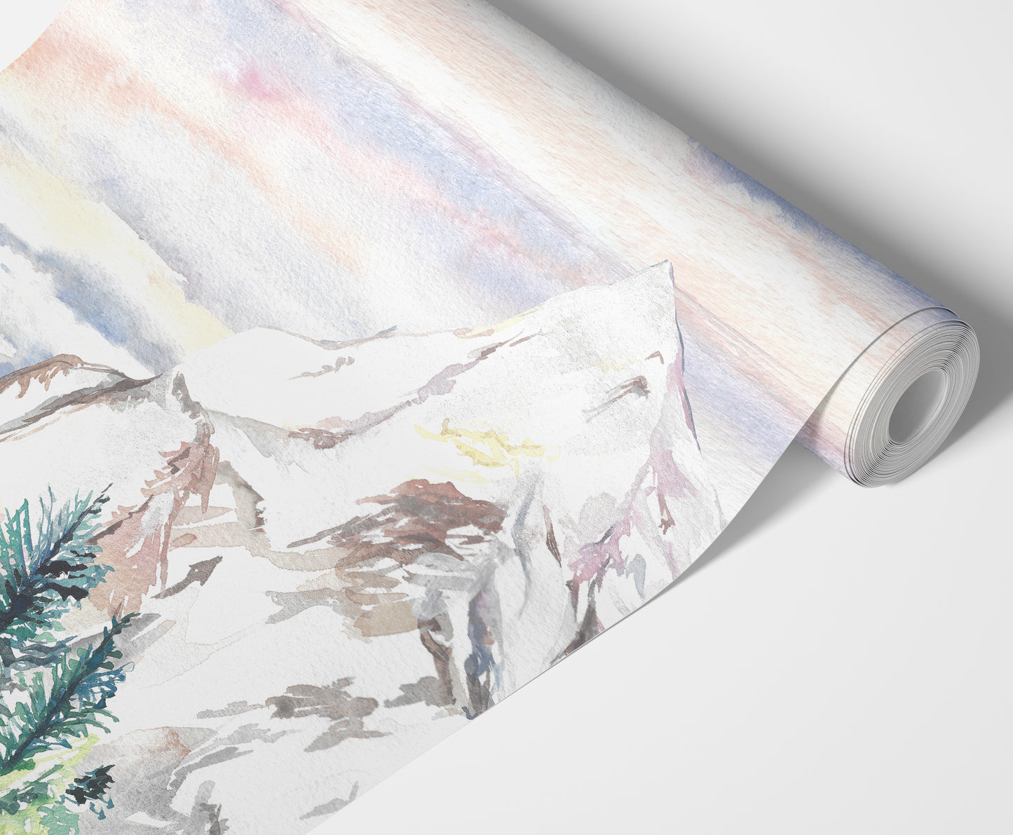 Alpine Meadow Mountain Mural Wallpaper for Kids and Nurseries