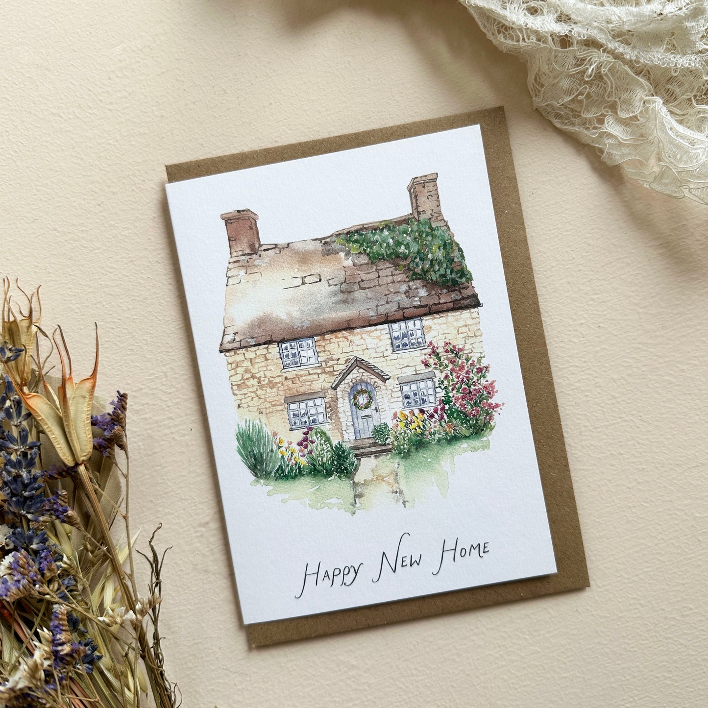 New Home Watercolour Card