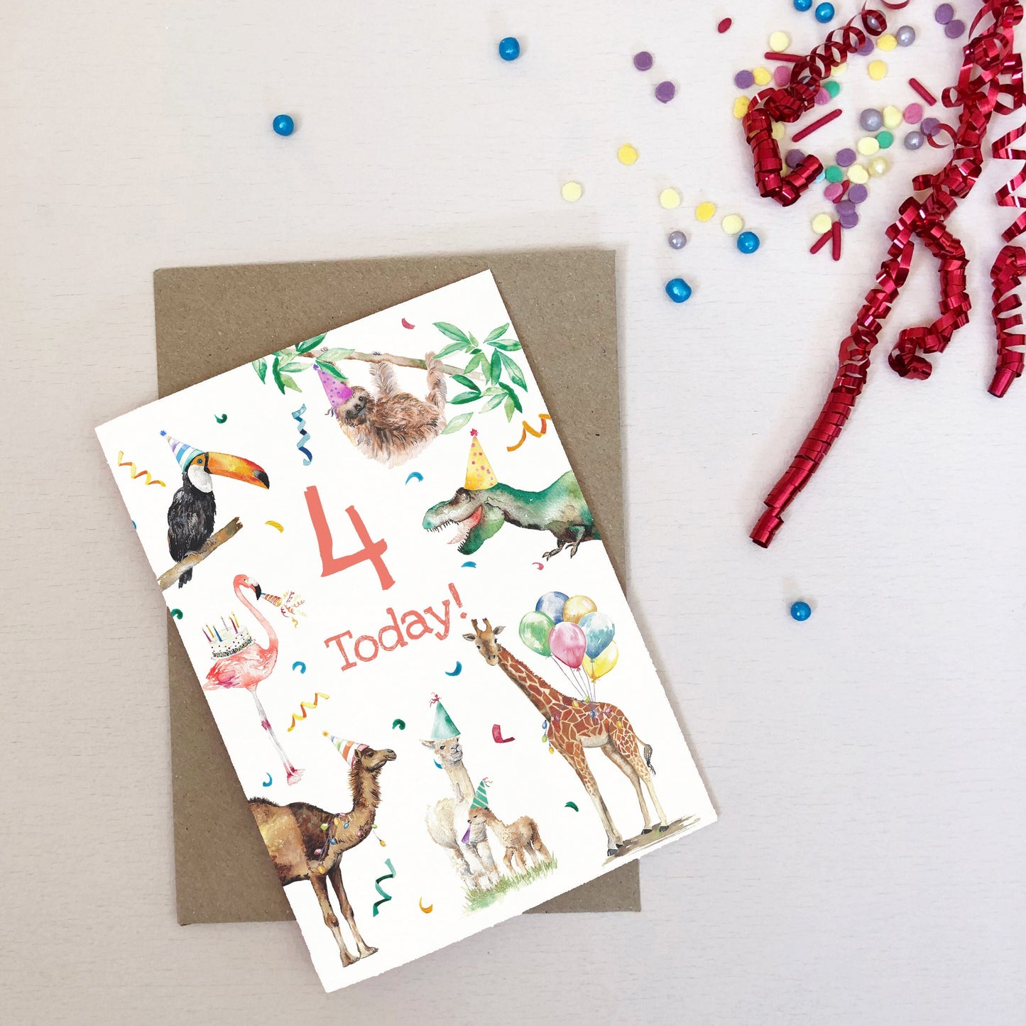 Personalised Party Animals Birthday Card