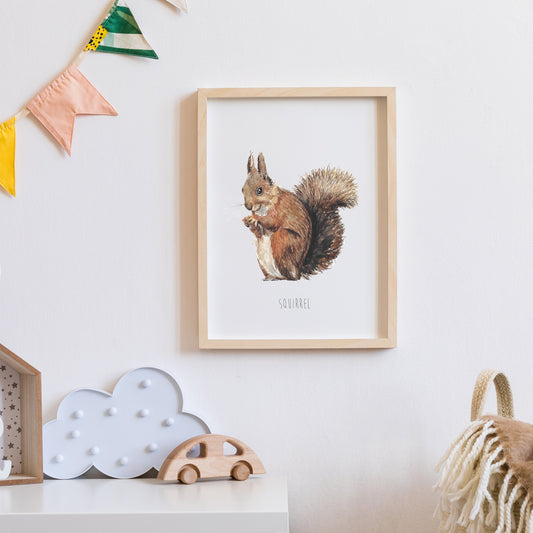 Painted Squirrel Watercolour Art Print