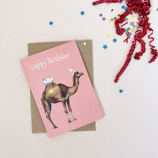 Camel Birthday Cake Happy Birthday Card