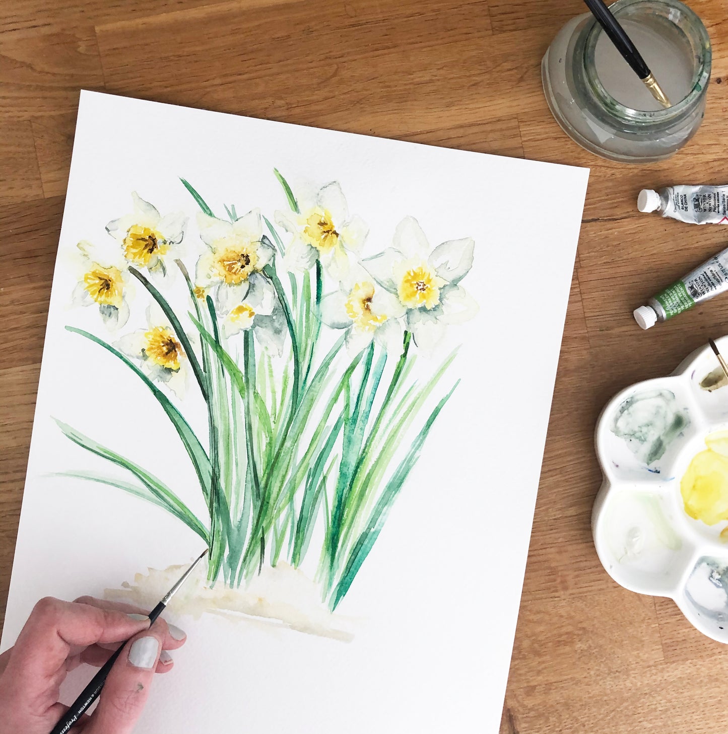 Daffodils Watercolour Mother's Day Card