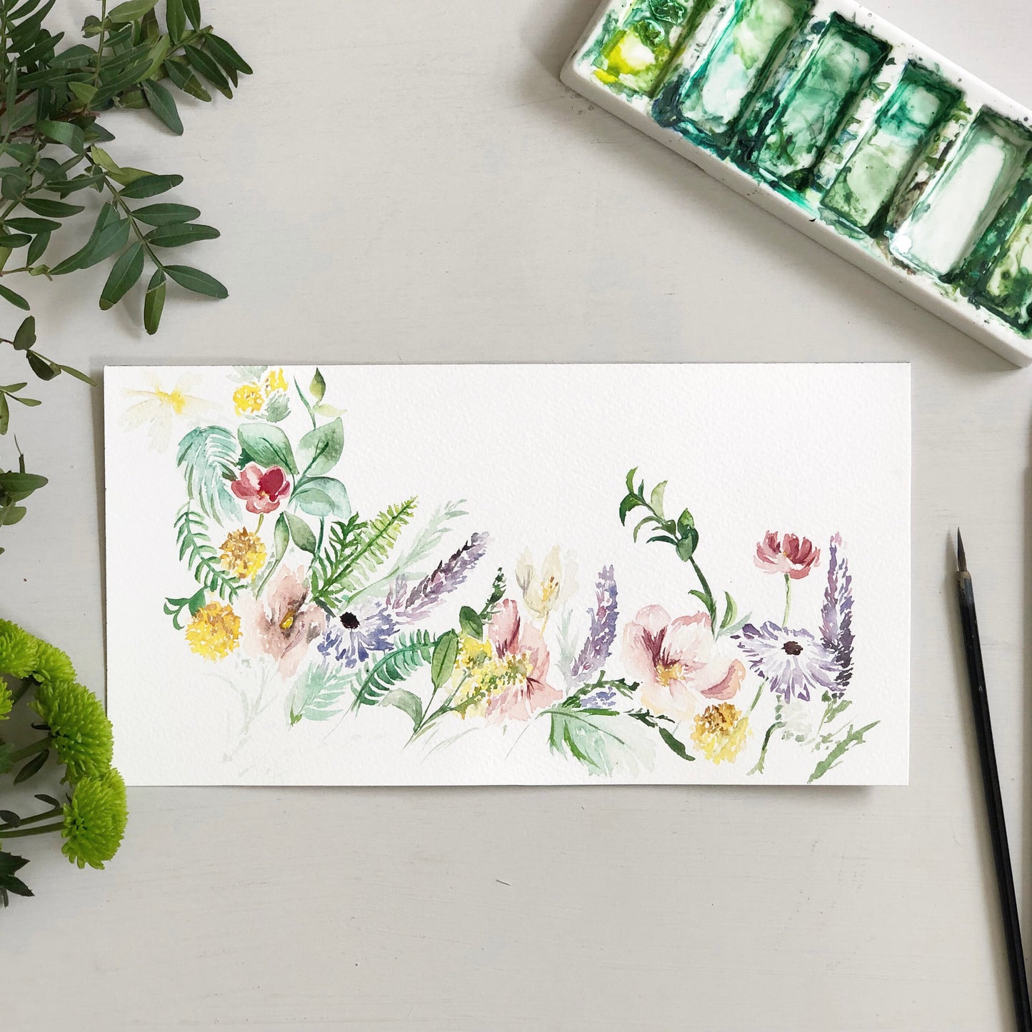 Spring Flower Border Easter Card