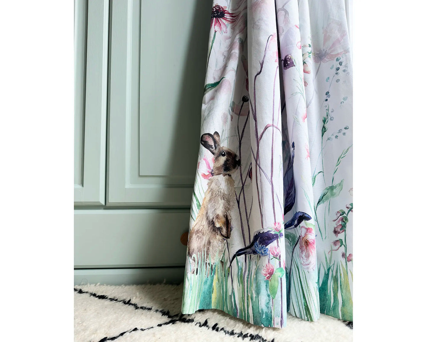 Garden Flowers & Butterflies Curtain Fabric