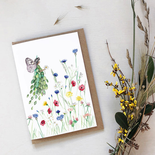 Meadow fairy greetings card