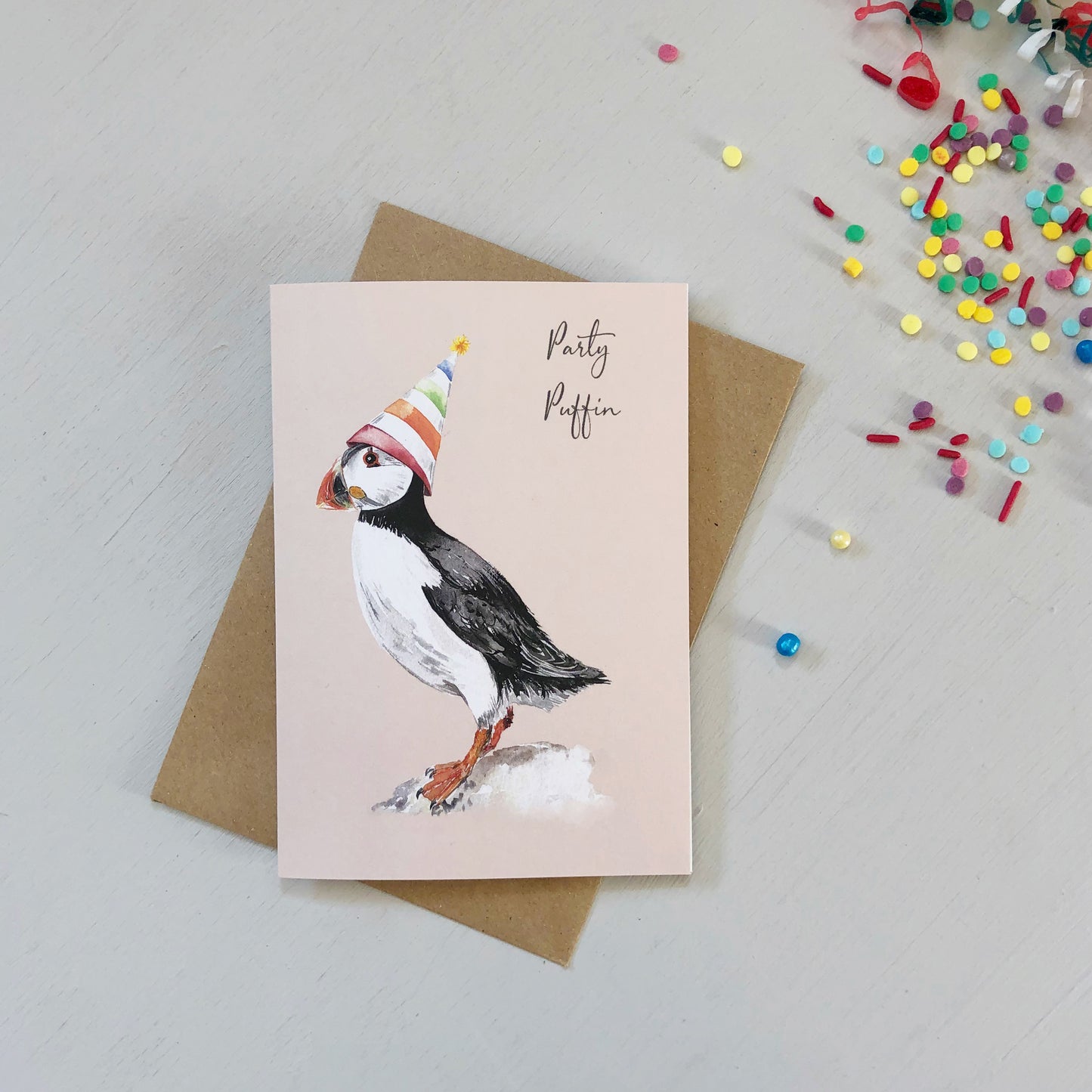 Party Puffin Birthday Card