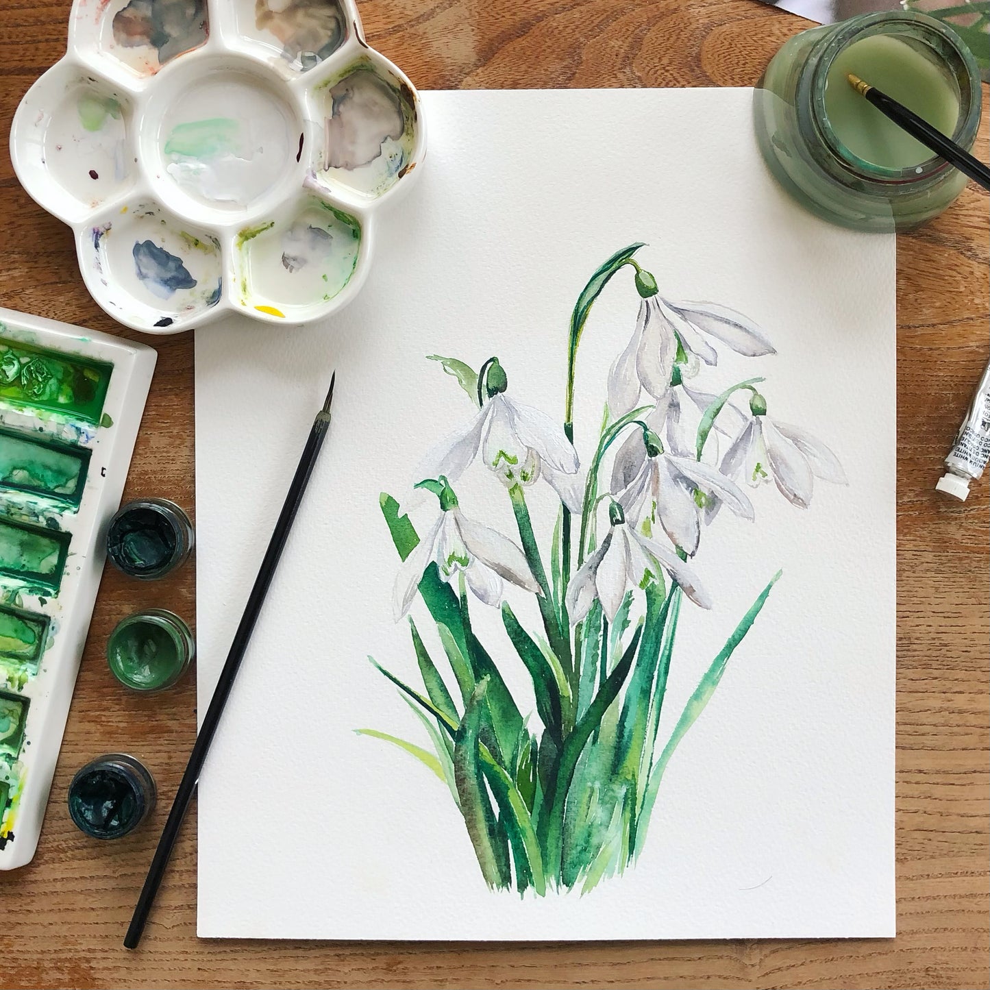Snowdrop - January Birth Flower - Watercolour Fine Art Print