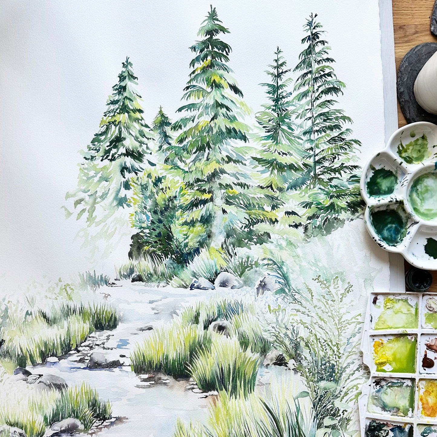 Alpine Meadow Mountain Mural Wallpaper for Kids and Nurseries