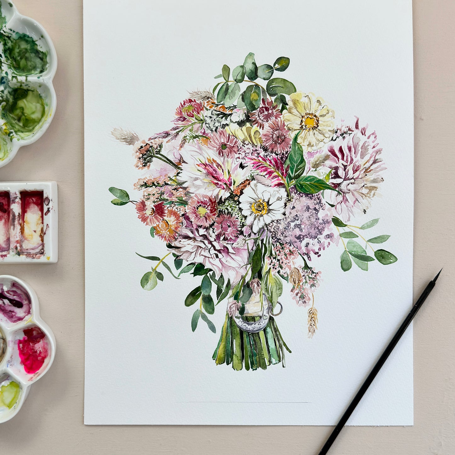 Bespoke Wedding Bouquet Painting