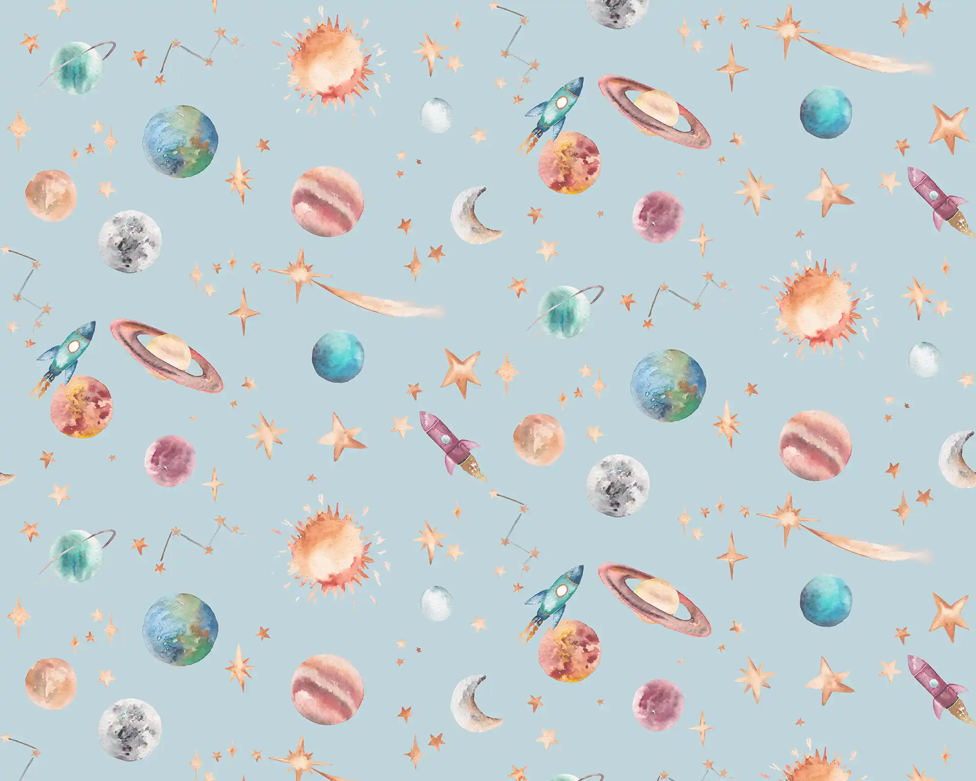 Planets Fabric - Sky