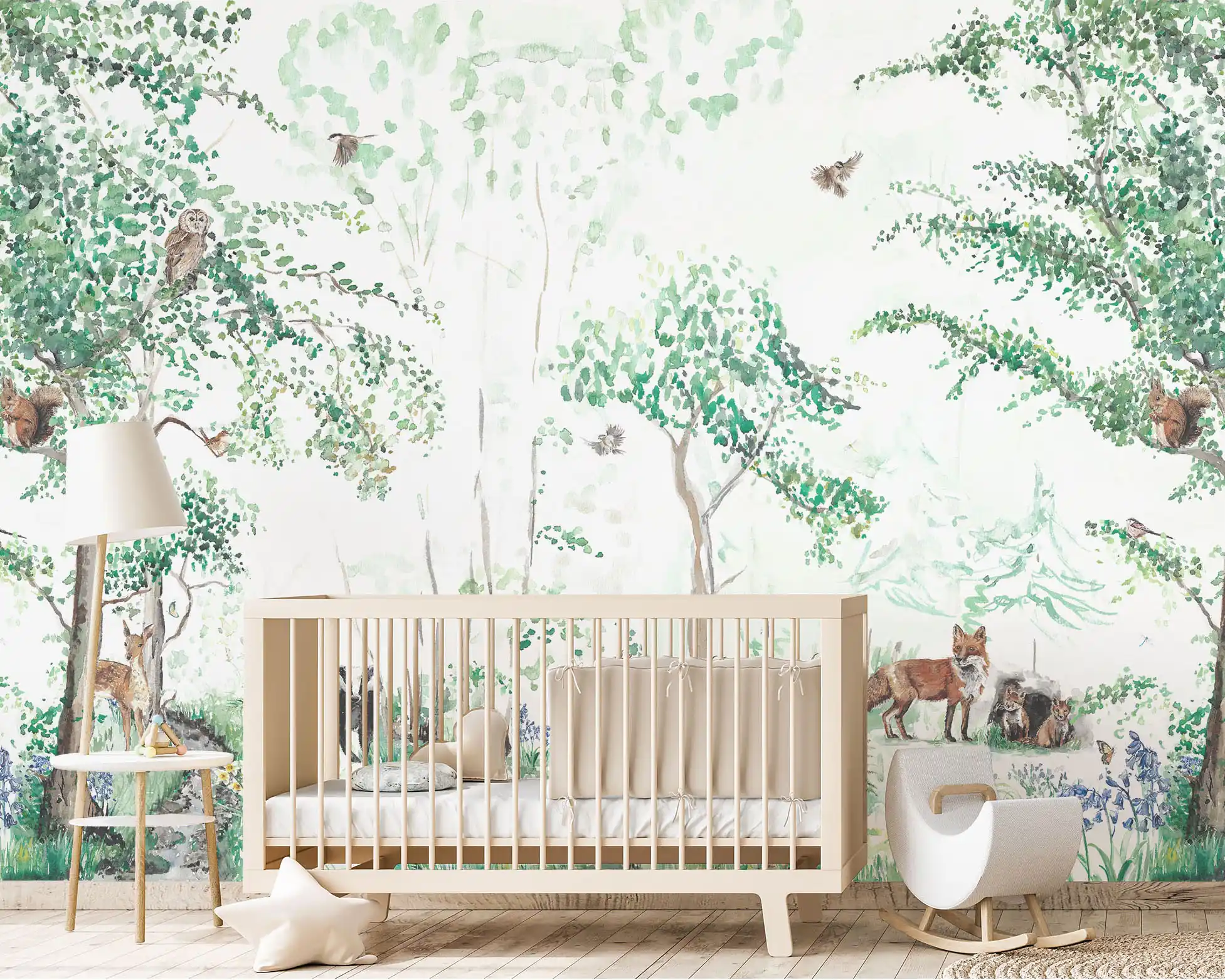 Navy Woodland Forest Peel  Stick Wallpaper  MUSE Wall Studio