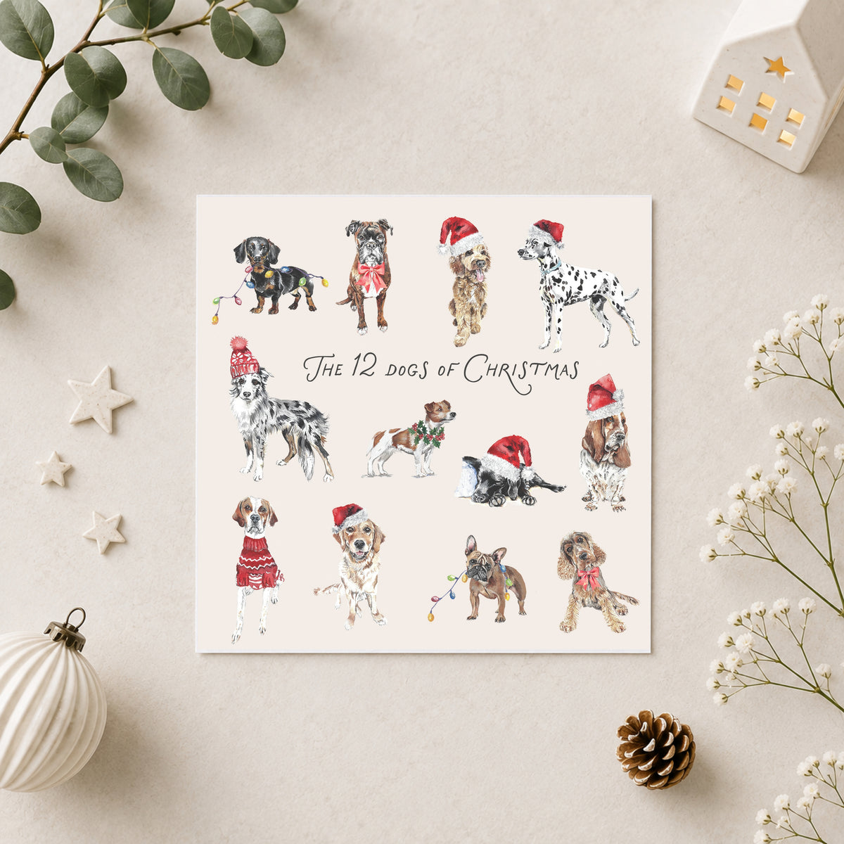 The 12 Dogs of Christmas Card