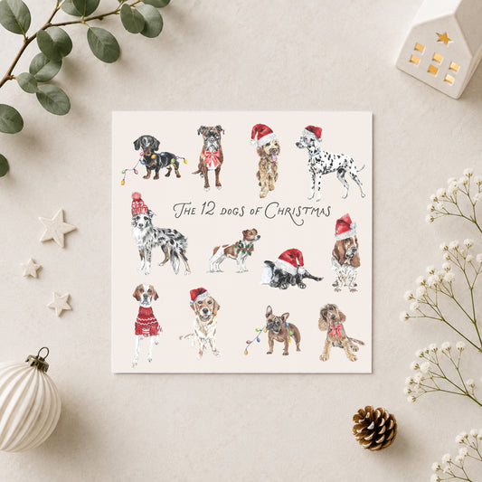 The 12 Dogs of Christmas Card