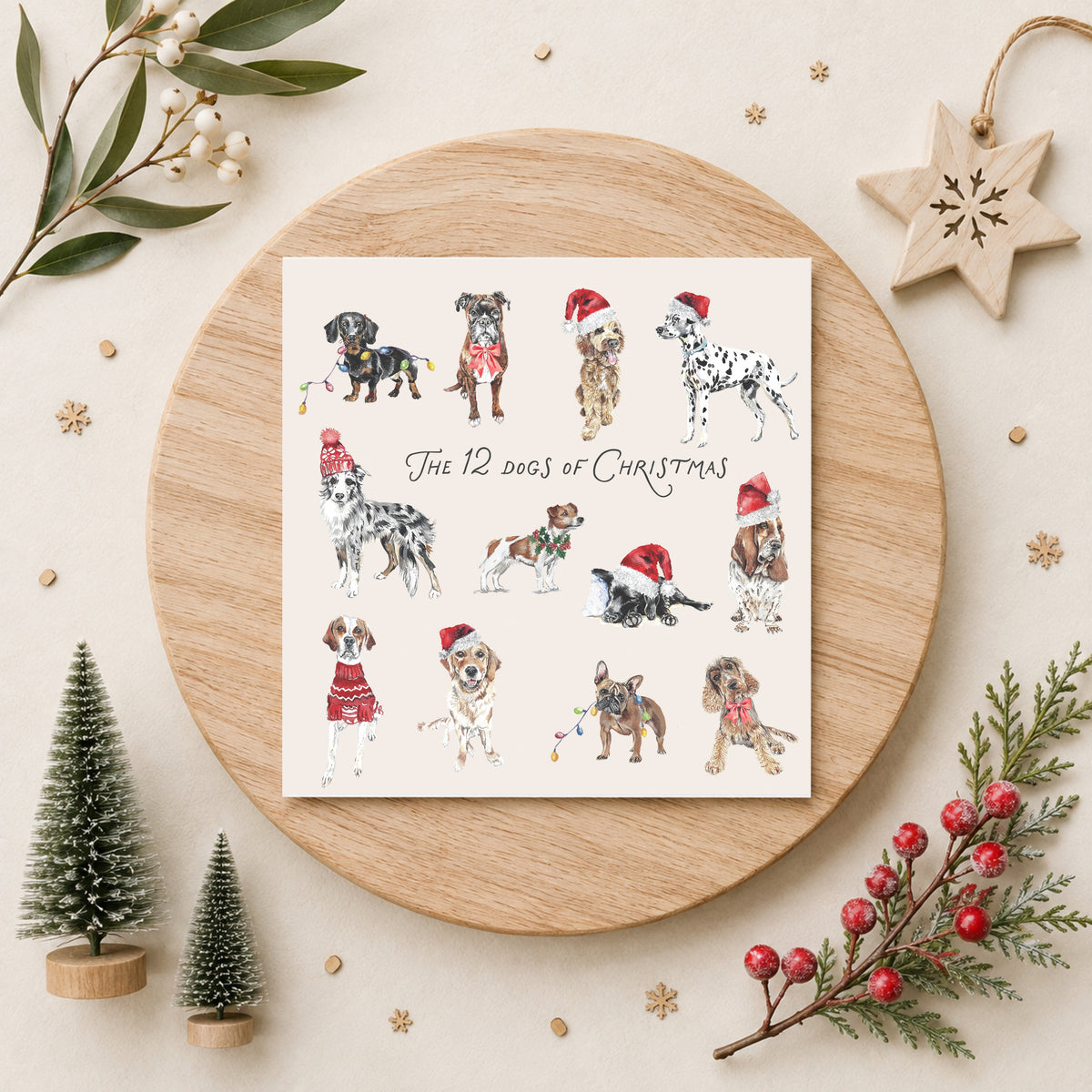 The 12 Dogs of Christmas Card