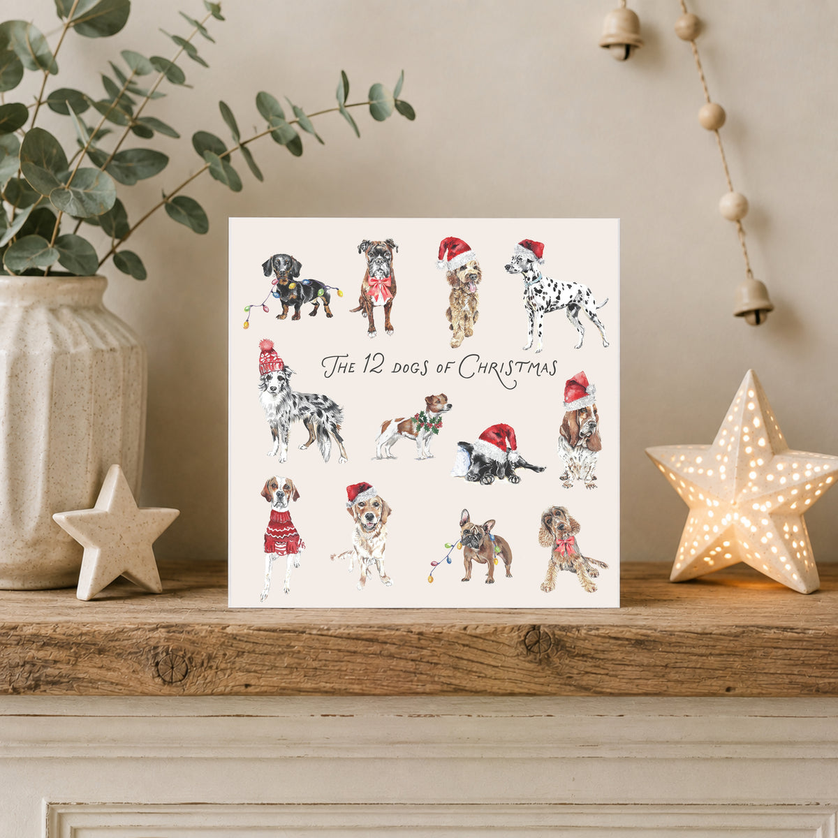 The 12 Dogs of Christmas Card