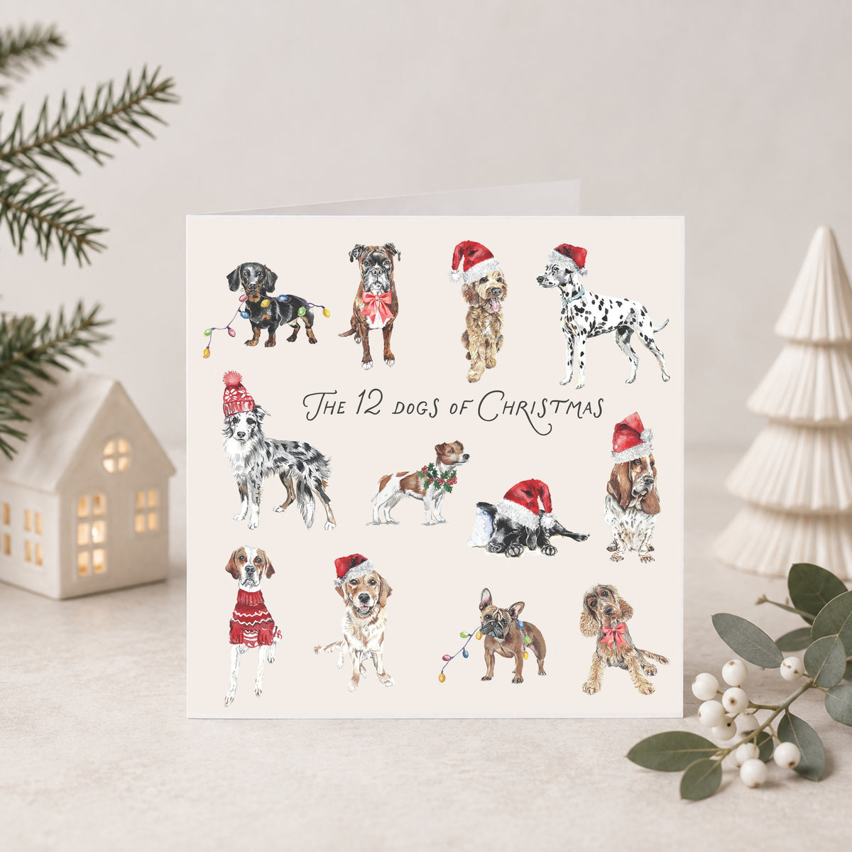 The 12 Dogs of Christmas Card