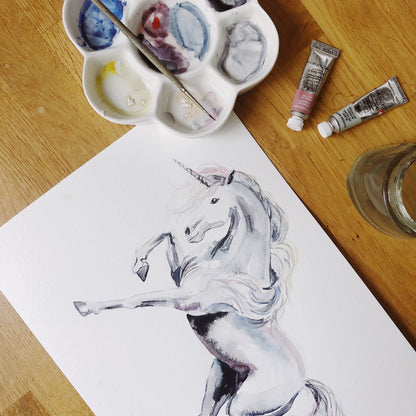 Watercolour Unicorn Wallpaper | Rainbows & Stars