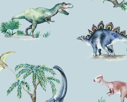 Dinosaur Wallpaper for Kids | Watercolour | Printed in the UK