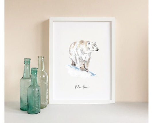Polar Bear - Personalised Watercolour Fine Art Print