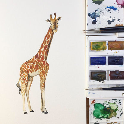 Safari Animals Watercolour Wallpaper - Children's Bedroom & Nursery