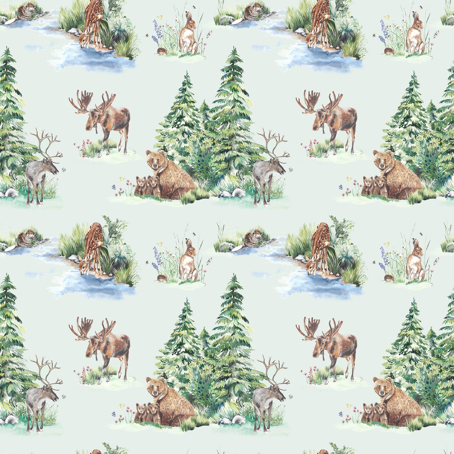 Alpine Forest Watercolour Wallpaper