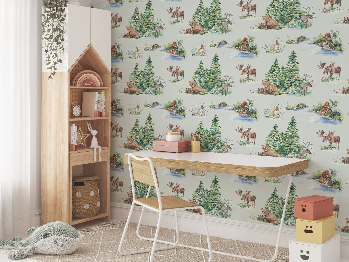 Alpine Forest Watercolour Wallpaper