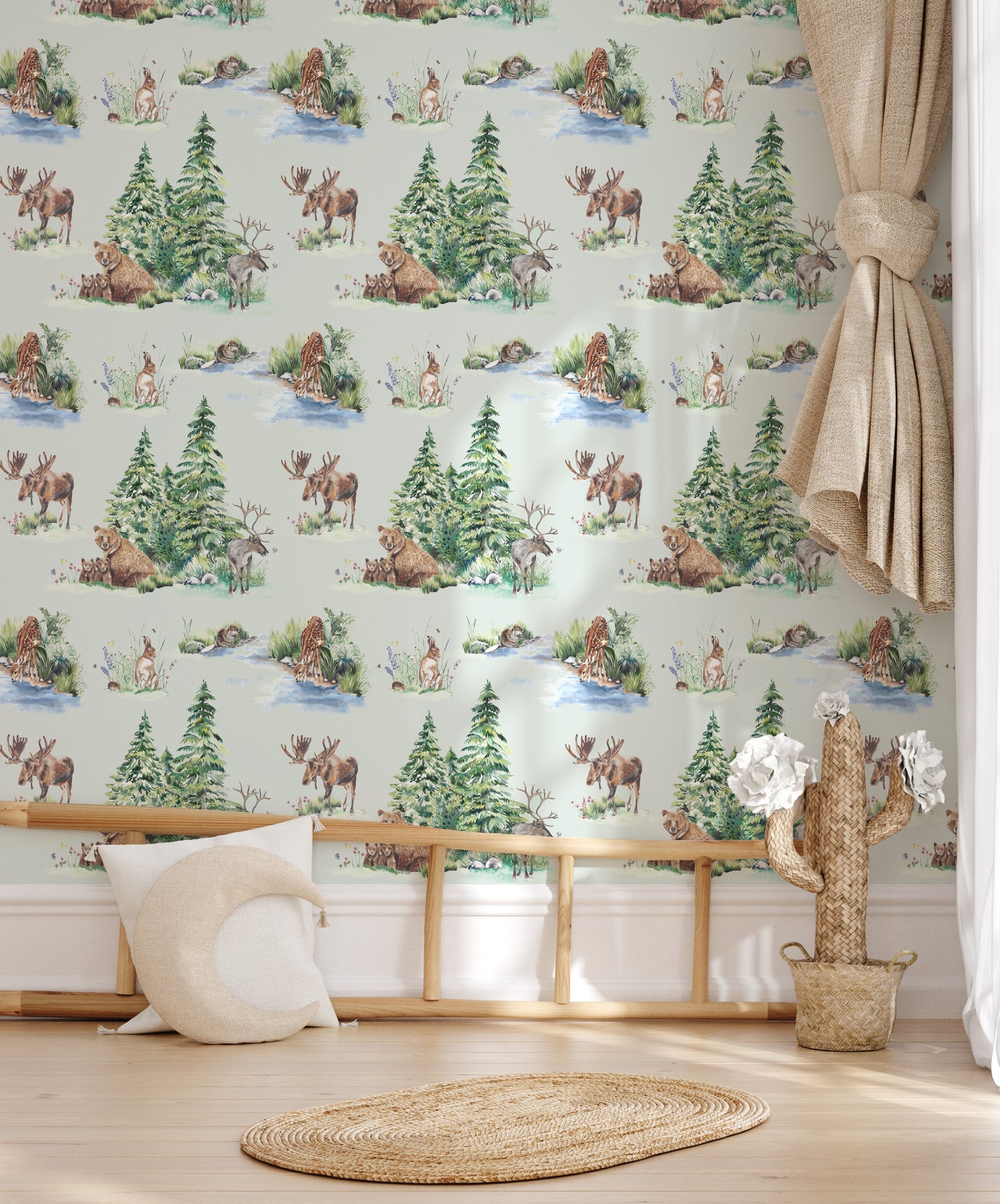 Alpine Forest Watercolour Wallpaper