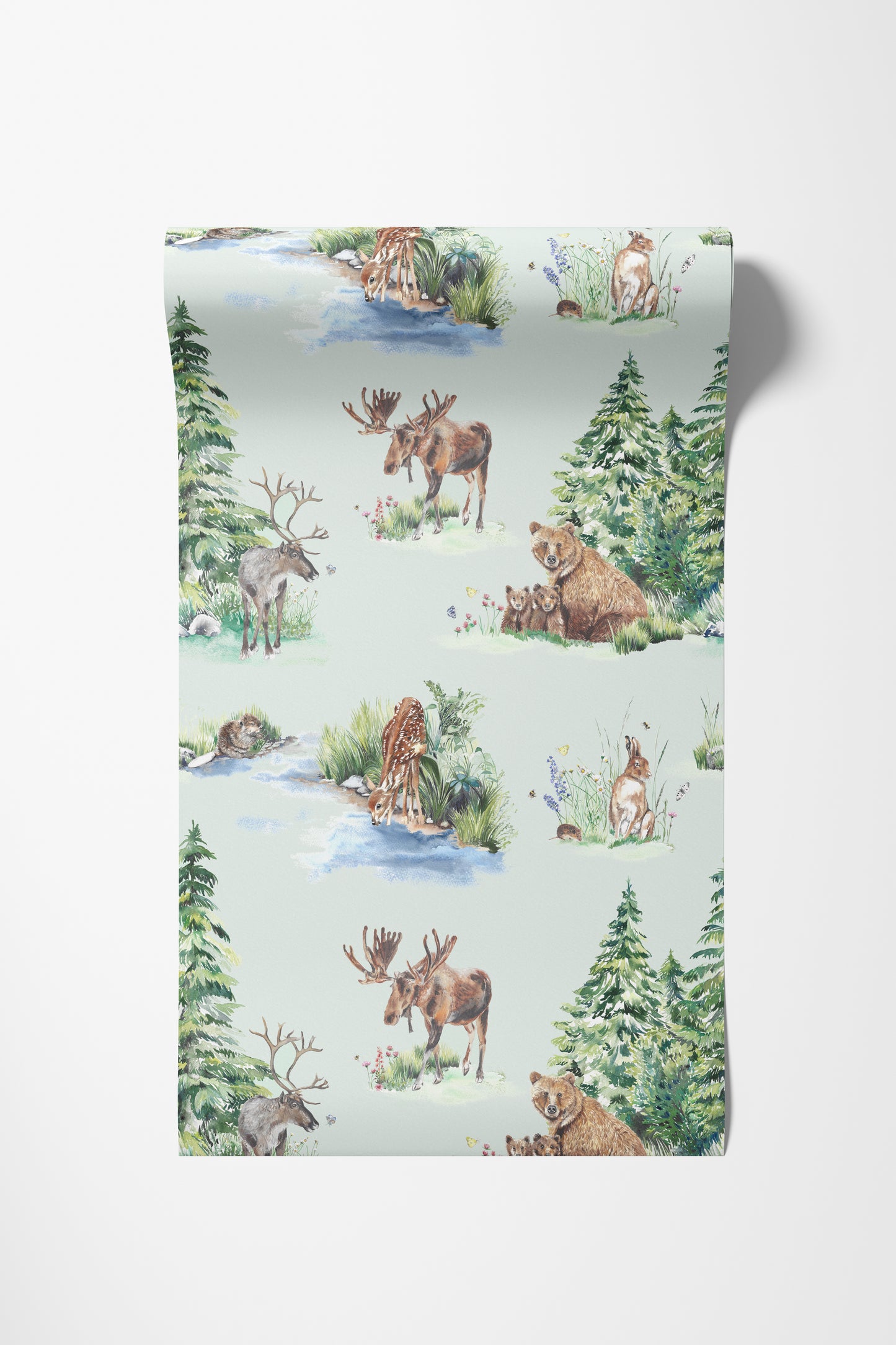 Alpine Forest Watercolour Wallpaper