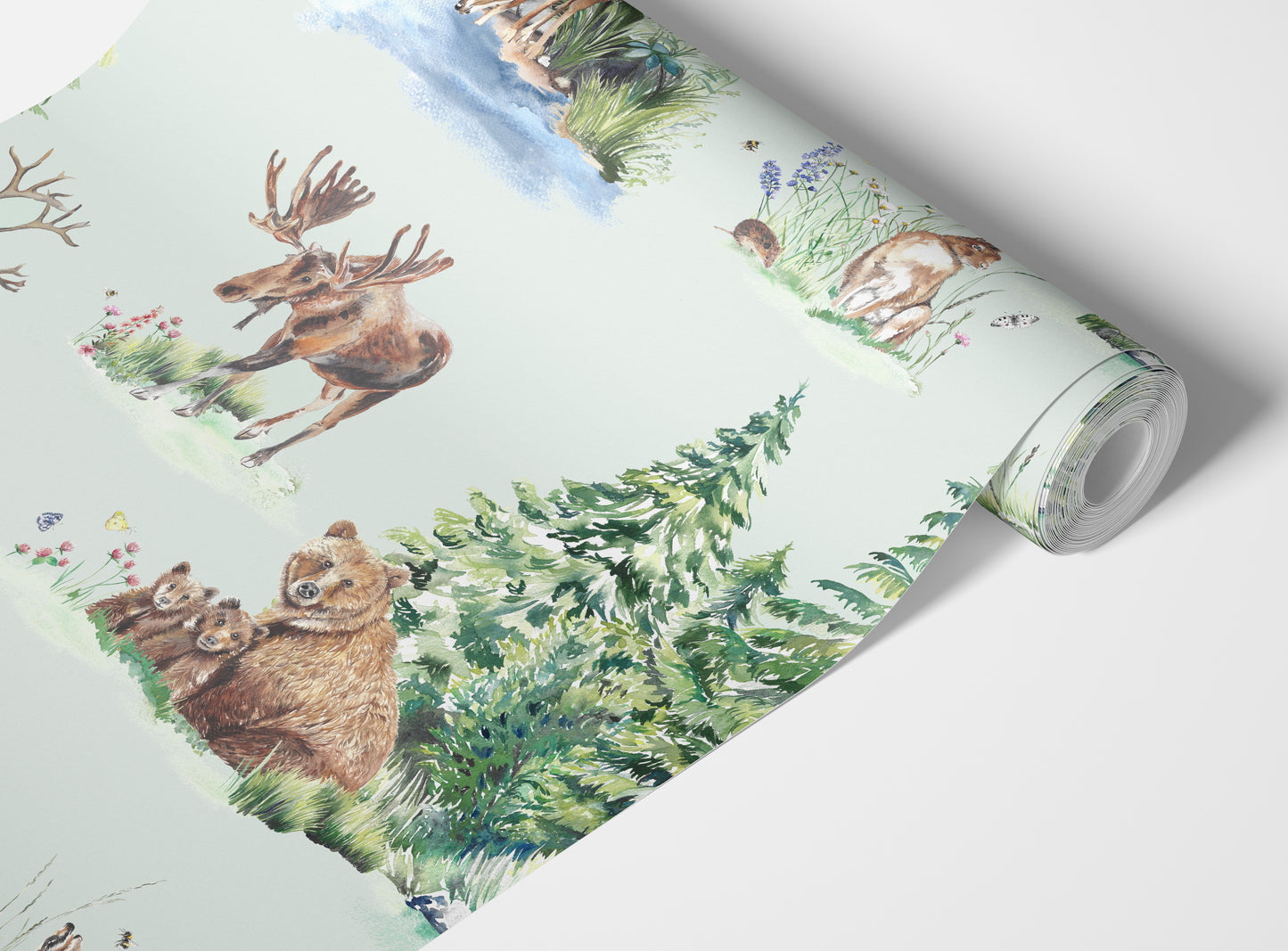 Alpine Forest Watercolour Wallpaper