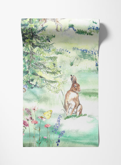 Alpine Meadow Mountain Mural Wallpaper for Kids and Nurseries