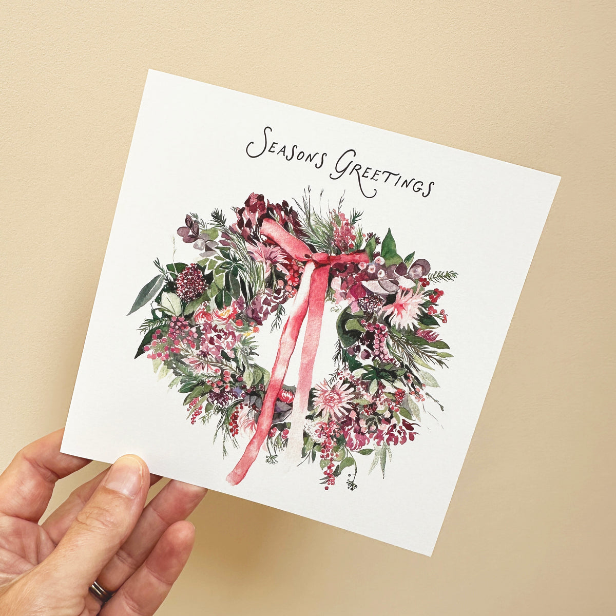 Floral Wreath Christmas Card