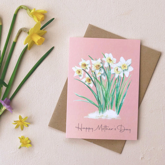 Daffodils Watercolour Mother's Day Card