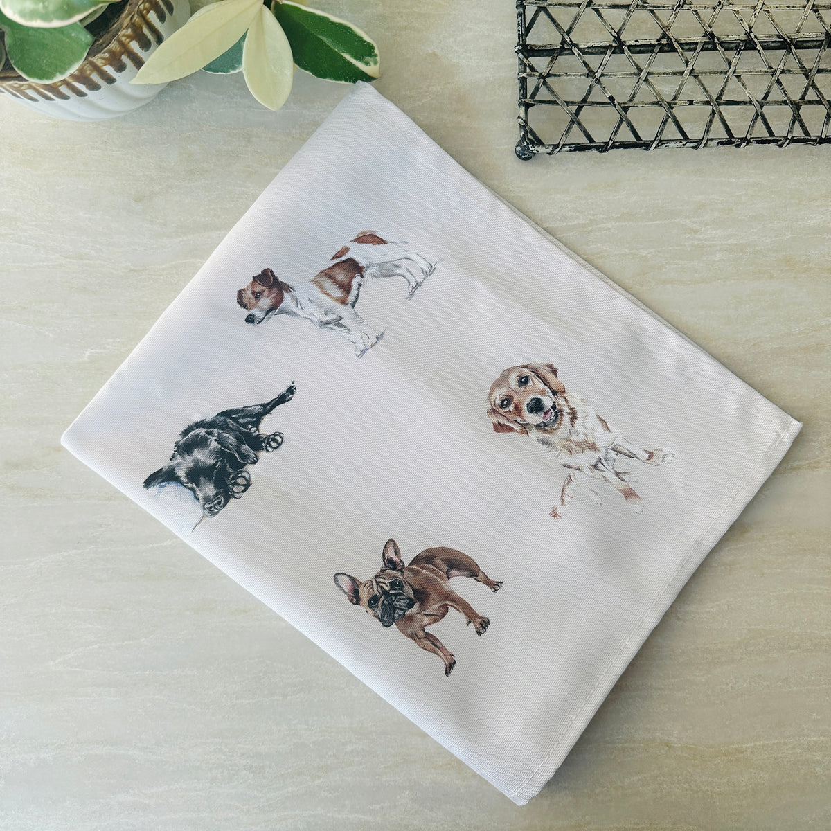 Dog Breeds Tea Towel
