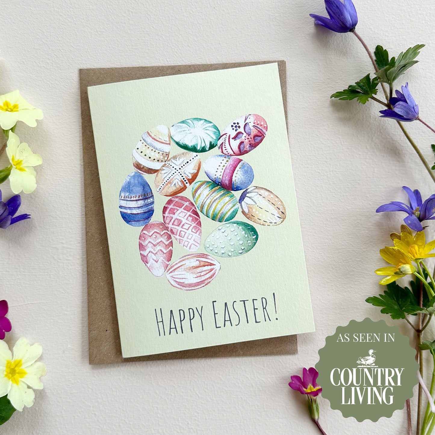 Patterned Eggs Happy Easter Card