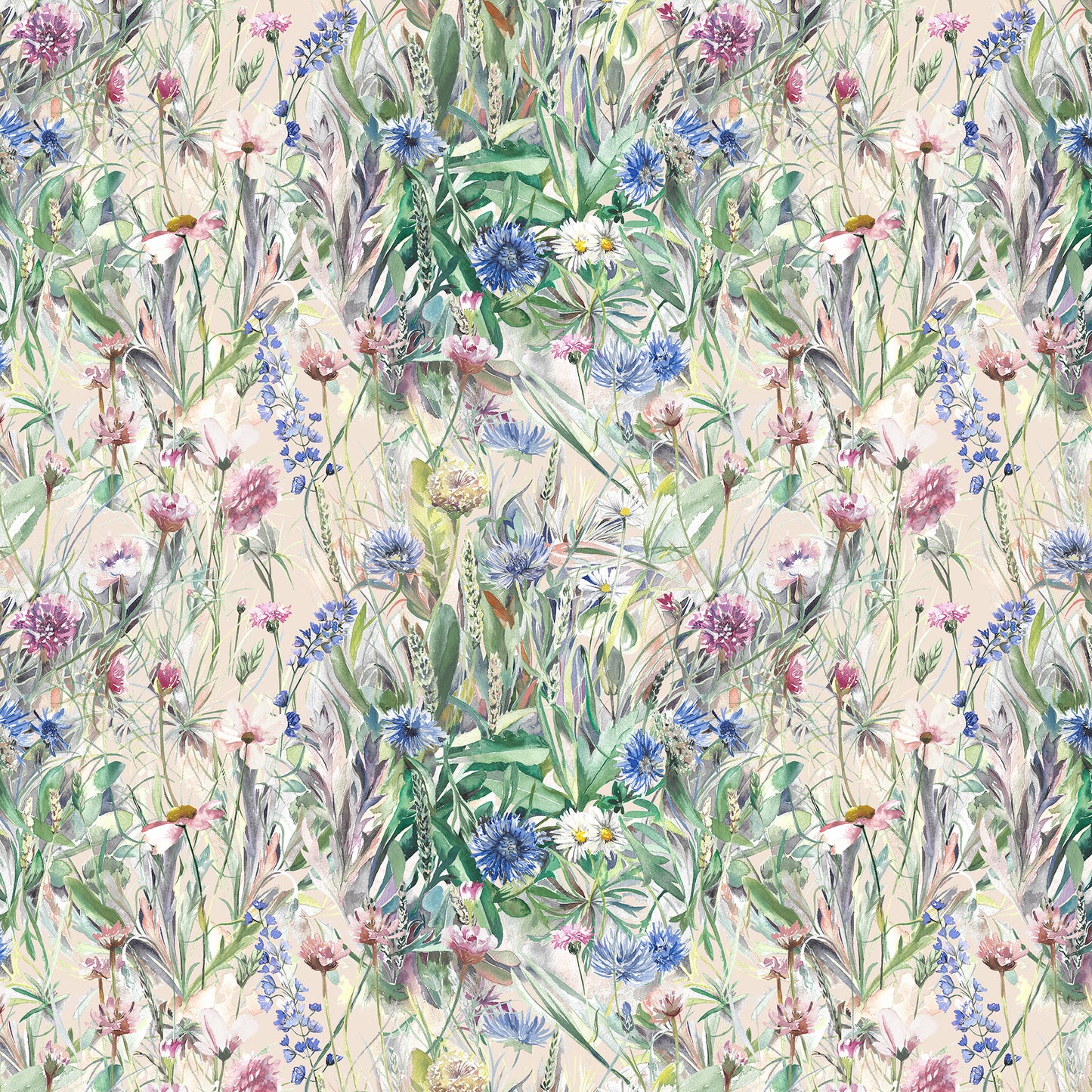 Meadow Flowers Watercolour Wallpaper