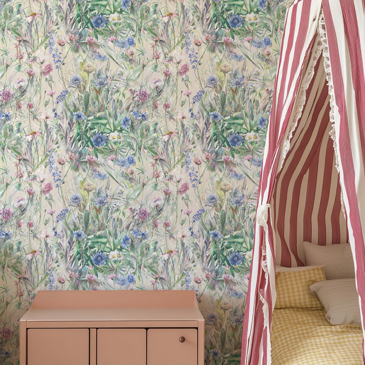 Meadow Flowers Watercolour Wallpaper