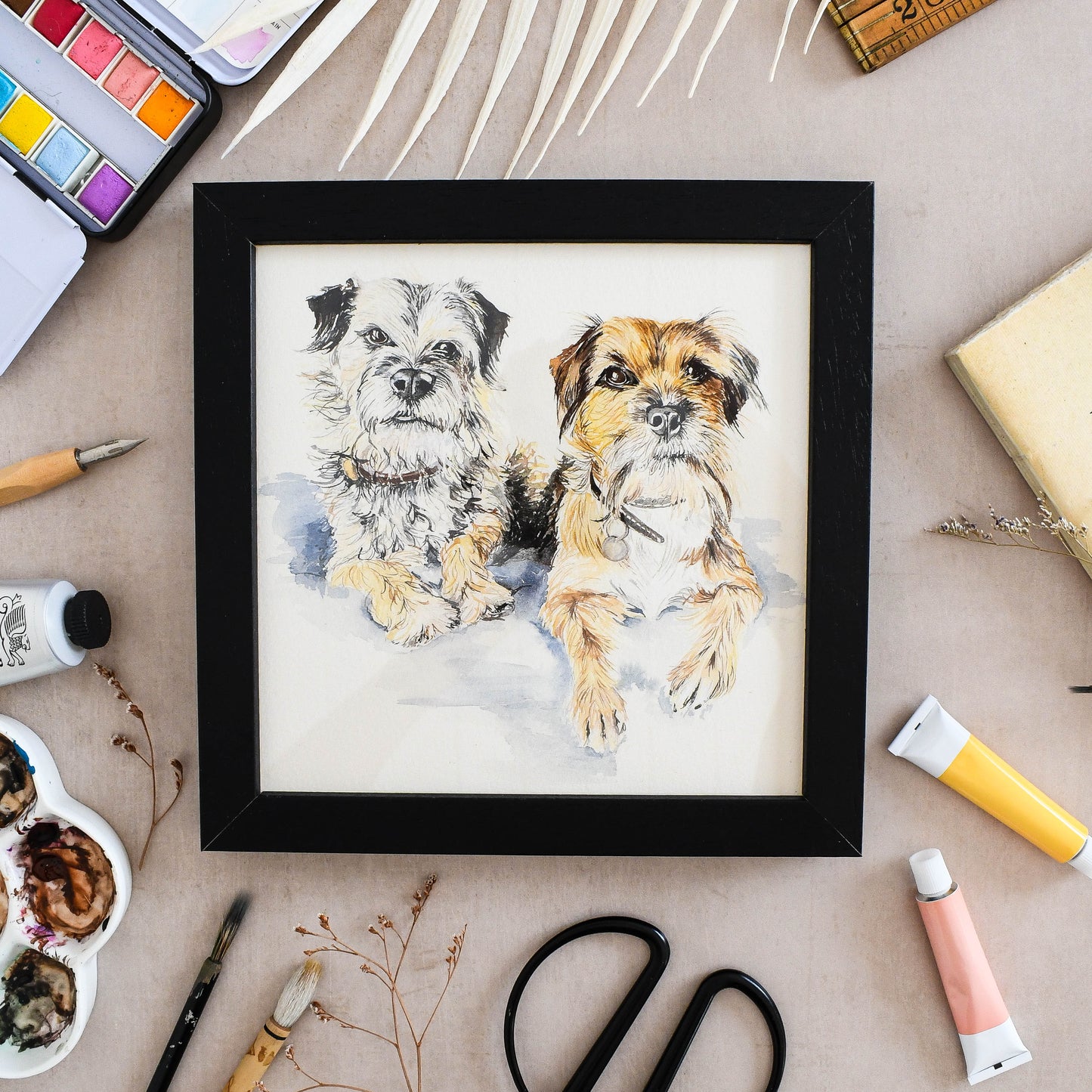 Custom Dog Portrait Painting – Original Watercolour Art UK