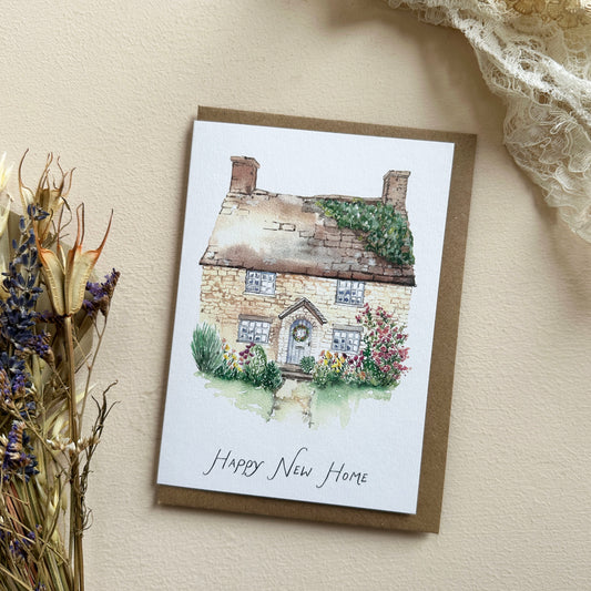 New Home Watercolour Card