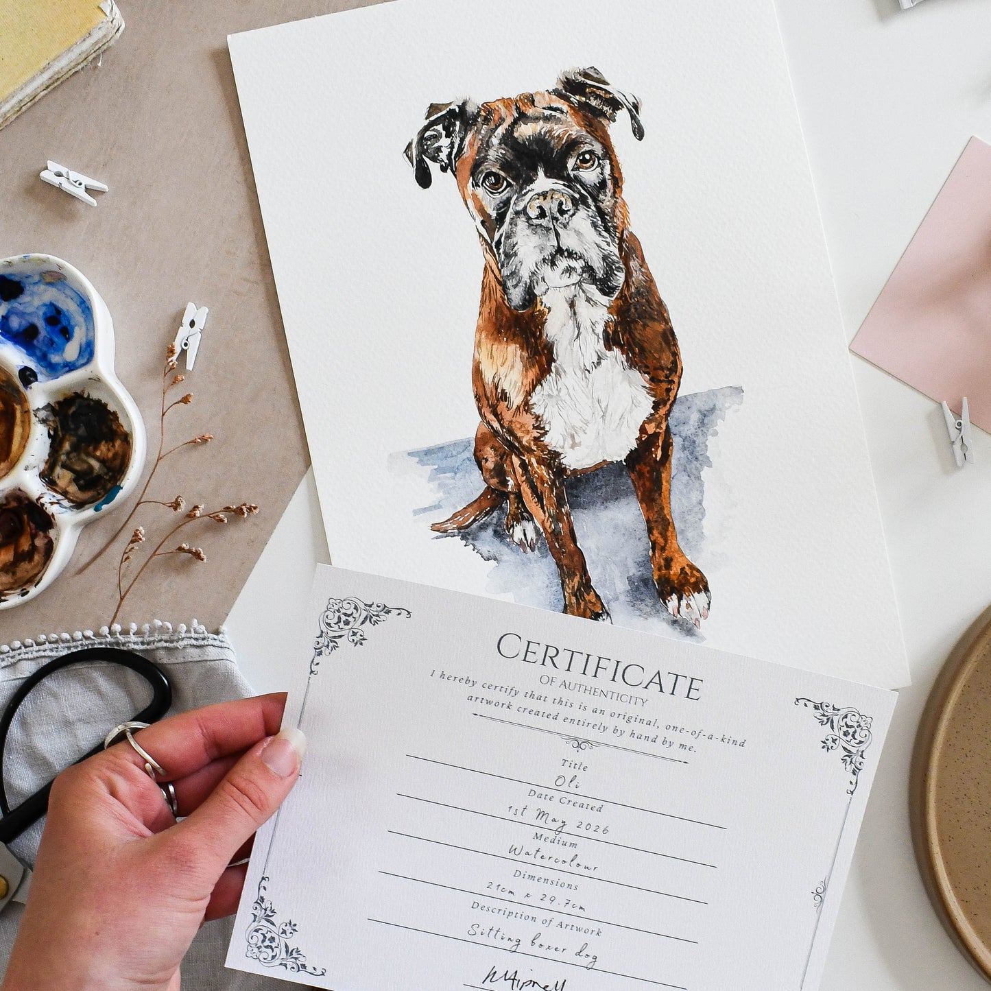 Custom Dog Portrait Painting – Original Watercolour Art UK