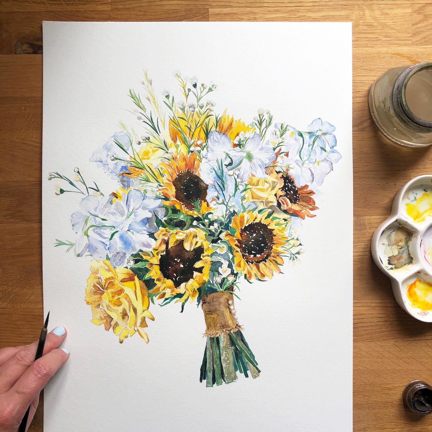 Bespoke Wedding Bouquet Painting