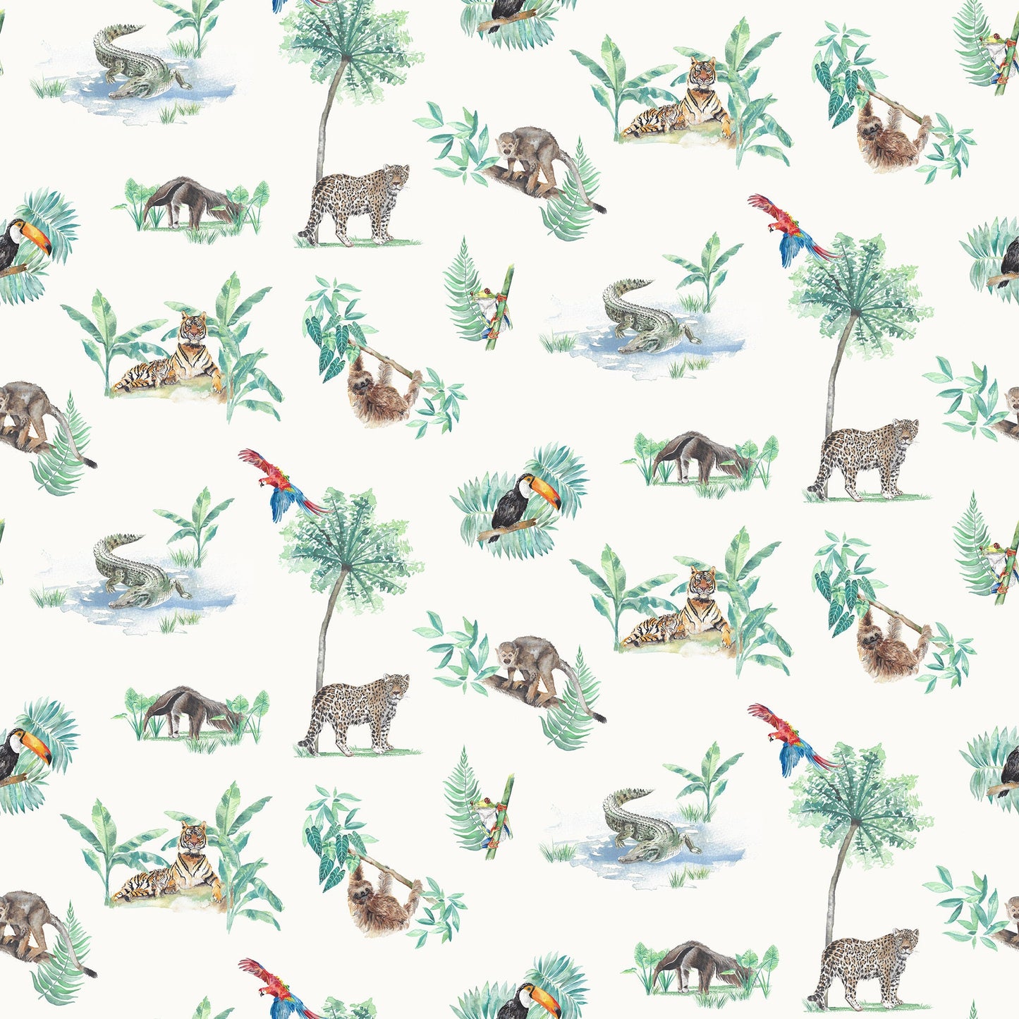 Rainforest Creatures Tropical Children's Wallpaper