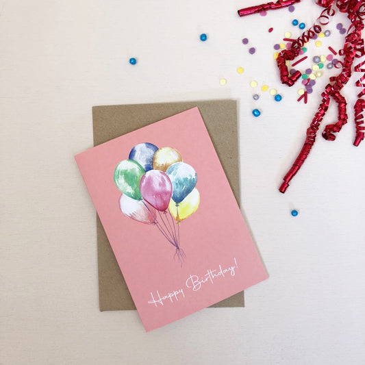 Party Balloons Birthday Card