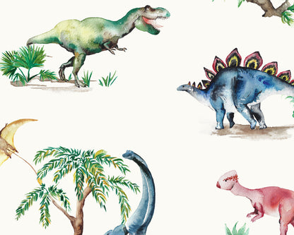 Dinosaur Wallpaper for Kids | Watercolour | Printed in the UK