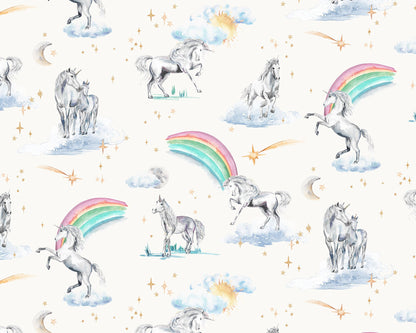 Watercolour Unicorn Wallpaper | Rainbows & Stars